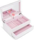 Cottage Garden Musical Jewelry Box - Ballerina White with Silver Tone | 10-Inch Plays Dance of The Sugar Plum Fairy