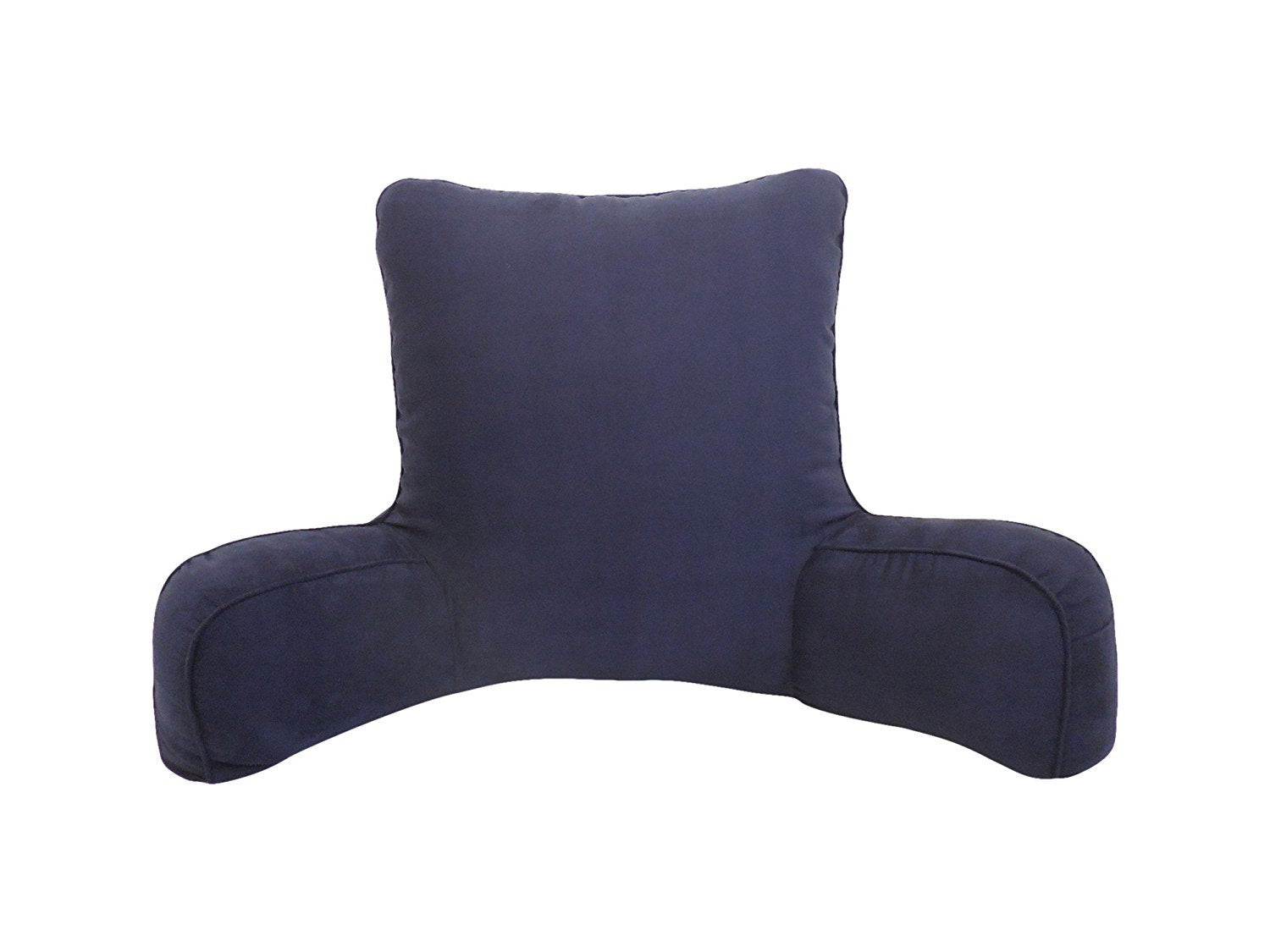Arlee Suede Oversized Bedrest Lounge Pillow, Reading Pillow for Bed, Back Support Pillow with Arms, Eclipse