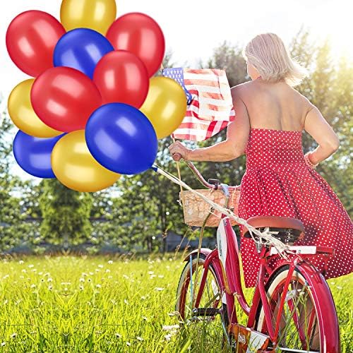 TecUnite 100 Pcs Colorful Latex Balloons - 13 Inch Red, Blue, Yellow for Graduation, Wedding, and Birthday Celebrations