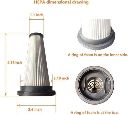 2Pack Hepa Filters Replacement Compatible with SUXIANGVAC Cordless Vacuum A27, Washable Filters Compatible with VOKENE& VICEASE& OIRFND A27& TITIPOY A27 Series