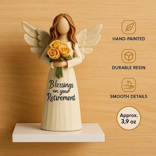 GoGnome Retirement Gift - Resin Angel Statue for Women | Blessings Decor for Coworkers, Teachers, Nurses, Moms