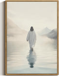 ZZTCYSU Jesus Canvas Wall Art - Framed Christian Artwork of Jesus Walking on Water | 12"x16" Decor