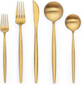 Terlulu Stainless Steel Flatware Set - 20 Piece Gold & Silver Cutlery Set for 4 | Elegant Utensils for Home & Weddings