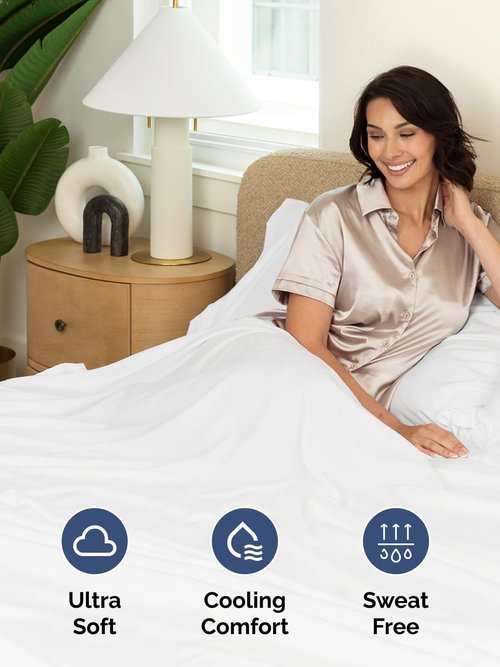 Extra Deep King Sheet Set by Comfy Hotel - 4-Piece Breathable Cooling Bedding - Fits 18-24 Inch Mattresses - Ultra Soft, Wrinkle & Fade Resistant - White