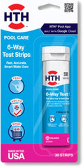 HTH 1274 Multi-Purpose 6-Way Test Strips - Accurate Swimming Pool Chemical Tester, 30 Count