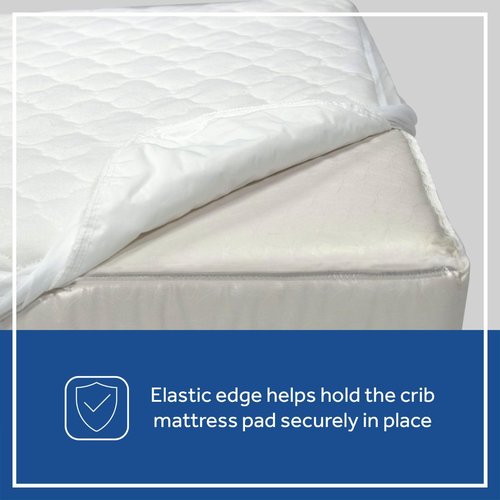 Sealy Baby 2-PACK Fitted Waterproof Infant Crib Mattress Protector Pad and Toddler Bed Cover, Durable and Comfortable Topper, Machine Washable and Dryer Friendly, 52x28”- White