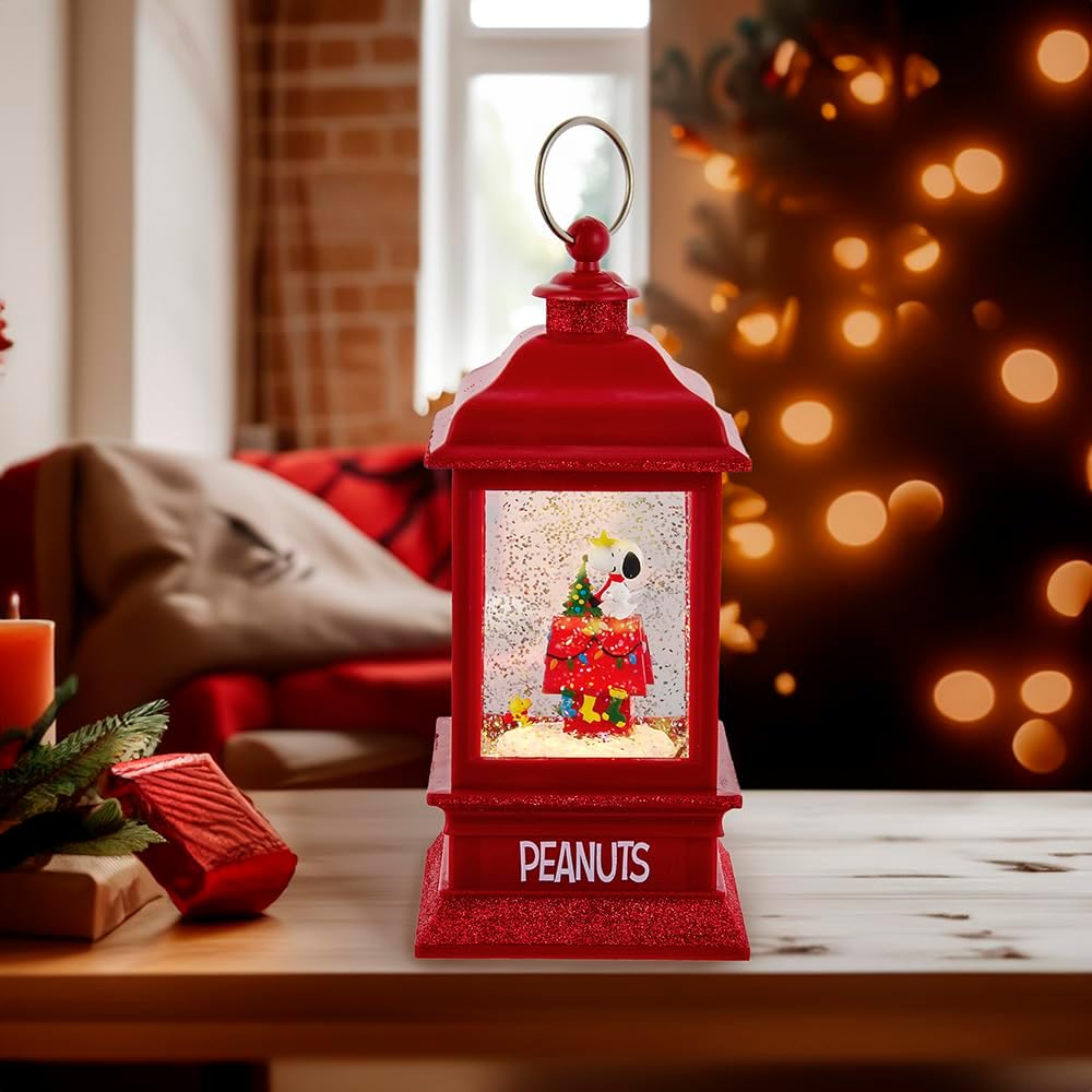 Skiennix 9-Inch Battery-Operated Musical Water Lantern | Peanuts Design for Festive Decor