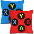IHESPABLD Gaming Throw Pillow Cases Set of 2, Soft Pillow Covers Gamer Birthday for Teens Boys Cushion Covers for Living Room Bedroom Game Room Decor 18 x 18 inches