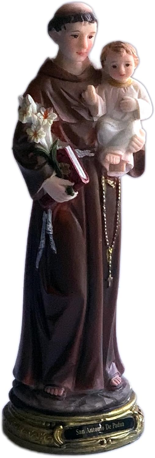 Saint Anthony of Padua Resin Statue - 8-Inch Catholic Figurine | Perfect for Home Decor