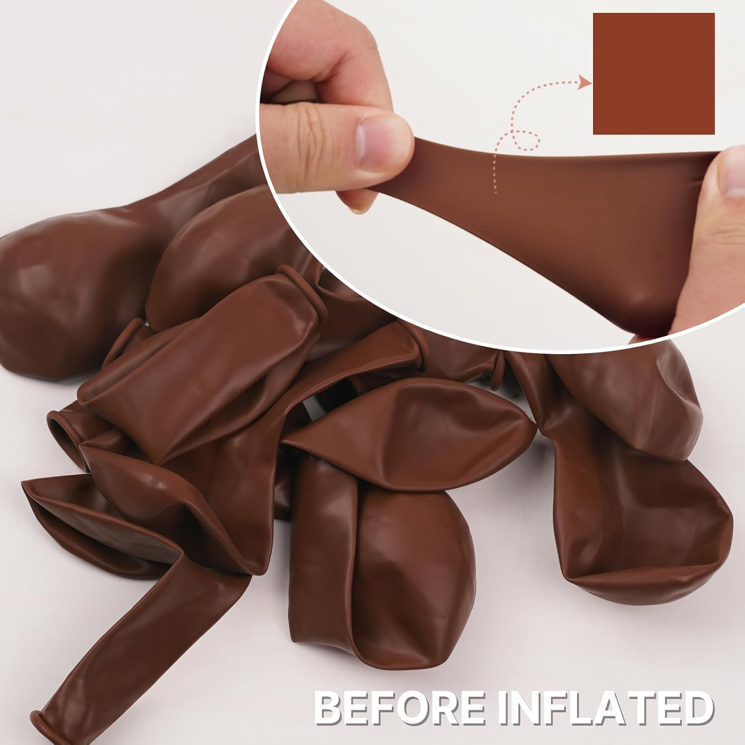 PartyWoo Brown Balloons - 50 Pcs 12 Inch Dark Brown Latex Helium Balloons for Weddings & Parties