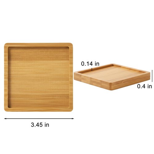 Bamboo Coasters Blank Mats for Crafts — DIY Mosaic Tile Base, Small Indoor Plant Coasters, Reusable Eco-Friendly Design (Square)