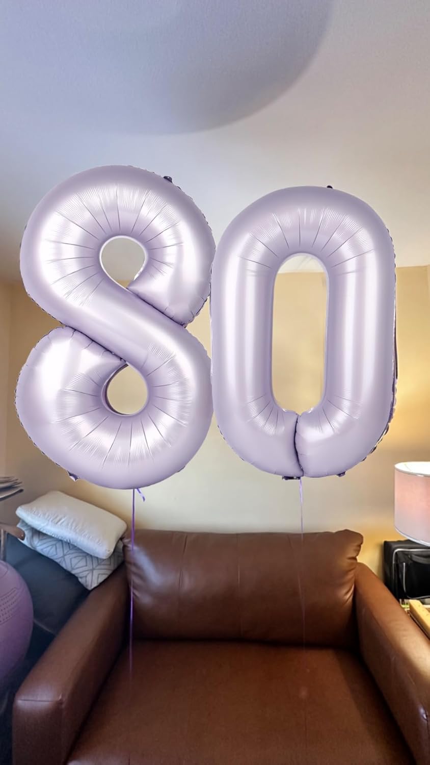 Number 0 Balloons - 40 Inch Cream Purple Birthday Decorations for Milestone Events | Baby Showers, Weddings