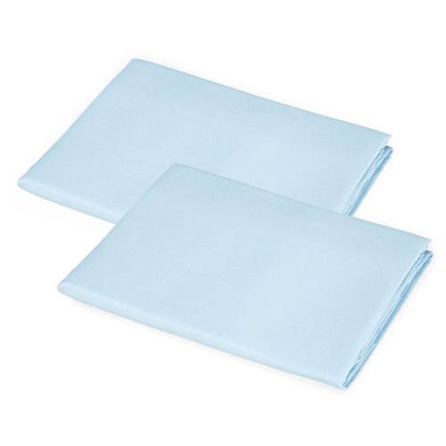 American Baby Company 2 Pack 100% Cotton Percale Fitted Nap Mat Sheet with Elastic Corners 24" x 48" x 4" - Soft & Breathable Rest Mat Sheet or Nap Mat Cover for Daycare & Preschool, Blue