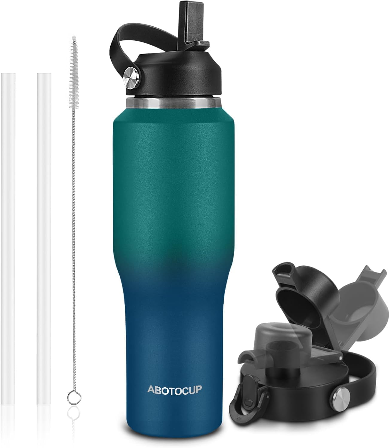 Skiennix Insulated Water Bottle - 32oz Stainless Steel with Straw & Spout Lids | Keeps Drinks Cold for 24h & Hot for 12h, Leak-Proof & BPA-Free