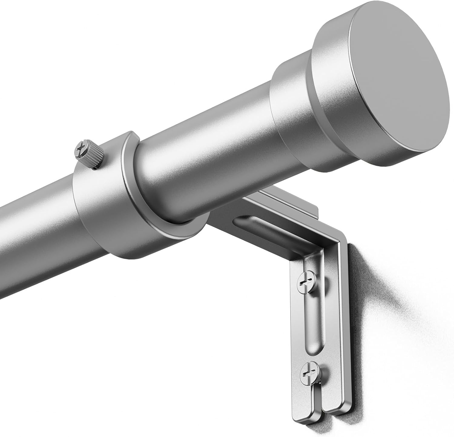 YaFex Curtain Rods - Heavy Duty 1 Inch Adjustable Window Treatment Rods | 32-84 Inch, Silver Finish