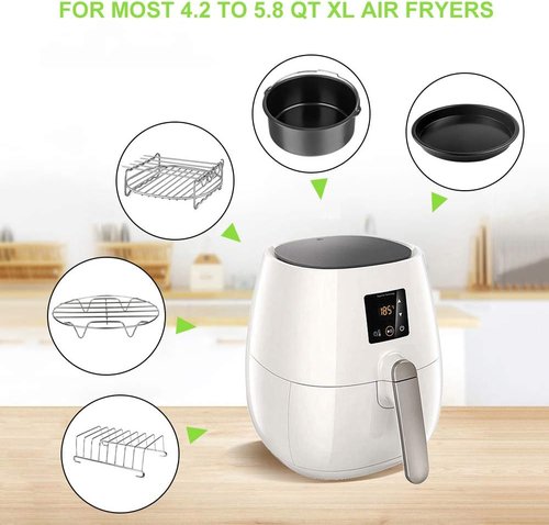Gowise Air Fryer Accessories Set - 12-Piece Compatible Kit for 4-5.8 QT Models | Cosori, Phillips, Ninja, Cozyna