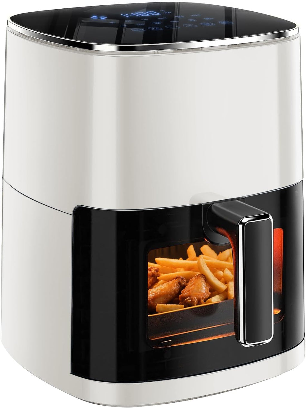 Simple Deluxe 12-in-1 Air Fryer - 6.34 Qt Digital Preset with Visible Window & Nonstick Basket | 1700W Beige