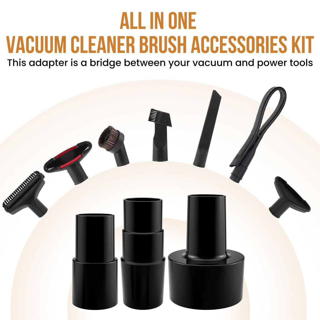 ZDRU 3Pcs Universal Vacuum Hose Adapter Kit - Multi-Size Adapters (2-1/2" to 1-1/4", 1-1/4" to 1-3/8" to 1-1/2", 1-3/8" to 1-1/4") Reducer Attachments for Wet Dry Vacuum Cleaner