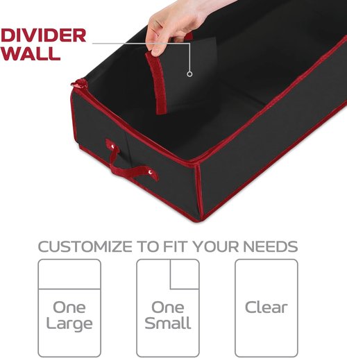 Christmas Wrapping Paper Organizer - Fits Up to 24 Rolls | Storage Bag with Straps & Pockets - Black
