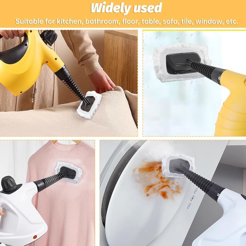 RODISHOMM Steam Cleaner Accessories, Universal Reusable Steam Mop Pads, Steam Shot Attachments, Handheld Steam Cleaner Washable Microfiber Cloth (10 PCS)