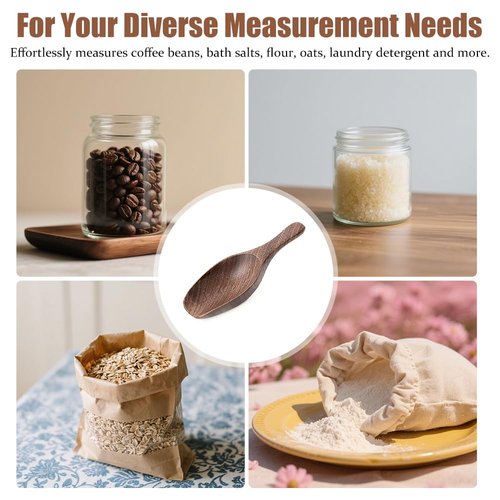 MIGAKU HOME Black Walnut Coffee Scoop for Ground Coffee, Loose Tea & Bath Salts, 1 Tablespoon/15ml, Multi-Purpose Kitchen Scooping Tool for Jars, Canisters & Coffee Brewing Accessories(1pcs)