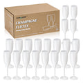 XUWAIDSGN Acrylic Champagne Flutes Toasting Glasses Unbreakable Mimosa Bar Reusable Wine Glasses Vintage Champagne Flutes Stemmed Drinking Cups 5.4 OZ for Christmas Birthday (24, white)