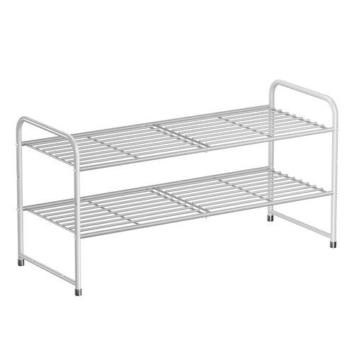 SUFAUY 2-Tier 33" Wide Shoe Rack, Closet Metal Wire, Stackable, Gray