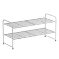 SUFAUY 2-Tier 33" Wide Shoe Rack, Closet Metal Wire, Stackable, Gray