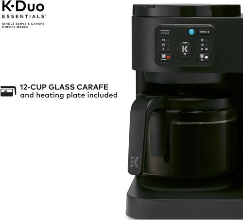 K-Duo Essentials Coffee Maker - Hot & Iced Brewing with 12-Cup Carafe, 72 oz Reservoir | Pause & Pour Feature