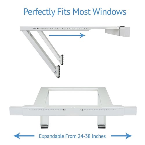 Ivation Air Conditioner Support Bracket, No Tools or Drilling Required - Easy to Install Window AC Mount - Heavy Duty Steel, Holds Up to 200lbs - Fits Single Or Double Hung Windows 19.25H by 17.25L
