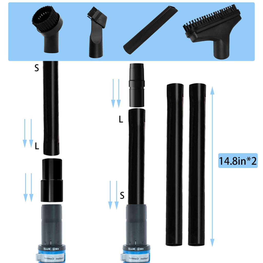 ZU560 Replacement Hoses Handle and Crevice Tool Set for Shark Navigator Rotator Lift-Away Upright Vacuum, Dust Brushes for Shark Upright Vacuums ZU561, ZU562, ZU560 Blue, CU520, UV650 and UV725