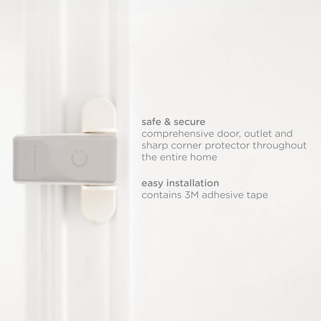 Ubbi Safety Bundle - Childproofing Set with 36 Outlet Covers, 16 Corner Protectors & 2 Pinch Guards | Taupe