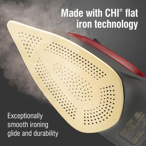 CHI Steam Iron - Powerful 1700 Watts with 300+ Steam Holes & Titanium Ceramic Soleplate - XL 10’ Cord