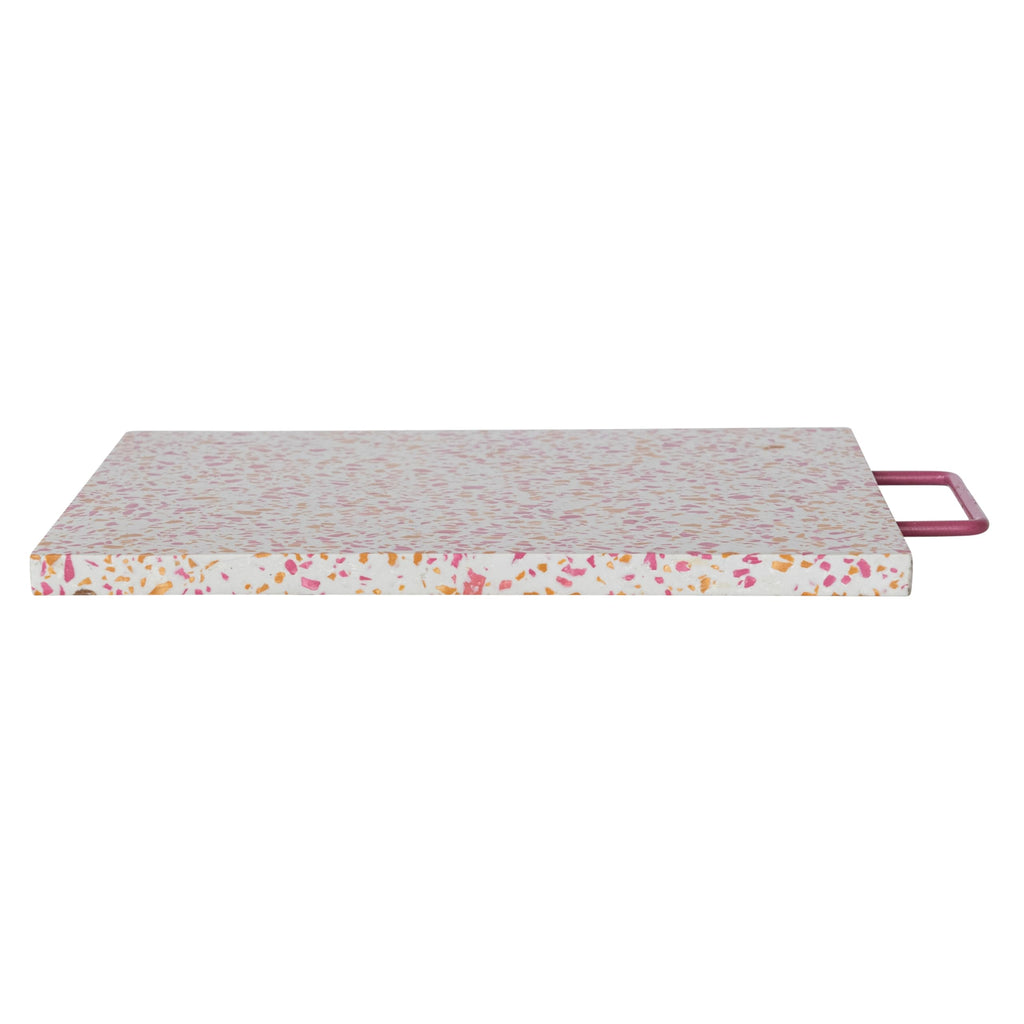 Creative Co-Op Resin Terrazzo Cheese and Cutting Board with Handle, Multicolor