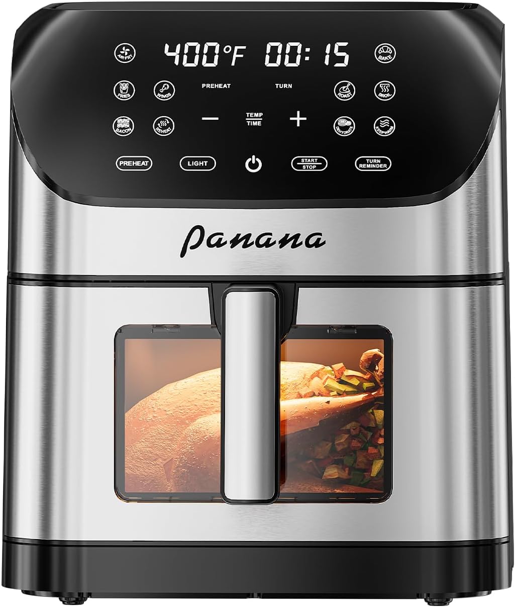 Panana Air Fryer 8.5QT - Quick & Easy Cooking with 10 Presets, LED Display & Touch Control