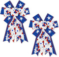 Regine Switzerland Patriotic Wreath Bows - Red, White & Blue Burlap Decor for 4th of July | 2-Pack