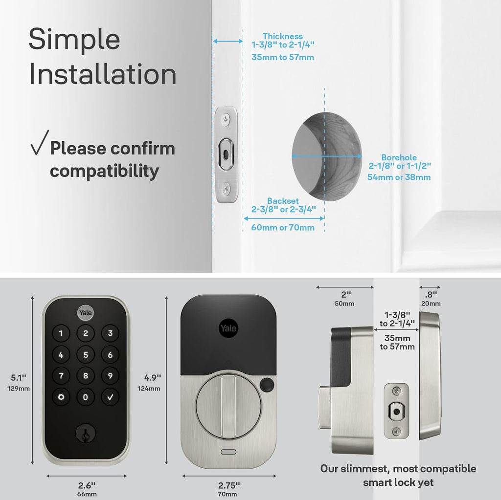 Yale Security Assure Lock 2 - Black Suede Smart Deadbolt with Wi-Fi Keypad & Fingerprint Scanner