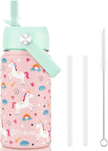 Fimibuke Kids Insulated Water Bottle - 14oz BPA-Free Stainless Steel Tumbler | Leak-Proof Unicorn Design
