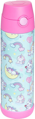 Snug Kids Water Bottle - Insulated Double-Wall Stainless Steel, Leakproof Design - Unicorn, 17oz