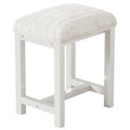 Small Vanity Stool, Cute Vanity Stools with Soft Faux Rabbit Fur Cushion, White Makeup Vanity Chair for Small Spaces, Living Room, Bedroom, Entryway, Ottoman Foot Rest for Couch Sillas Modern
