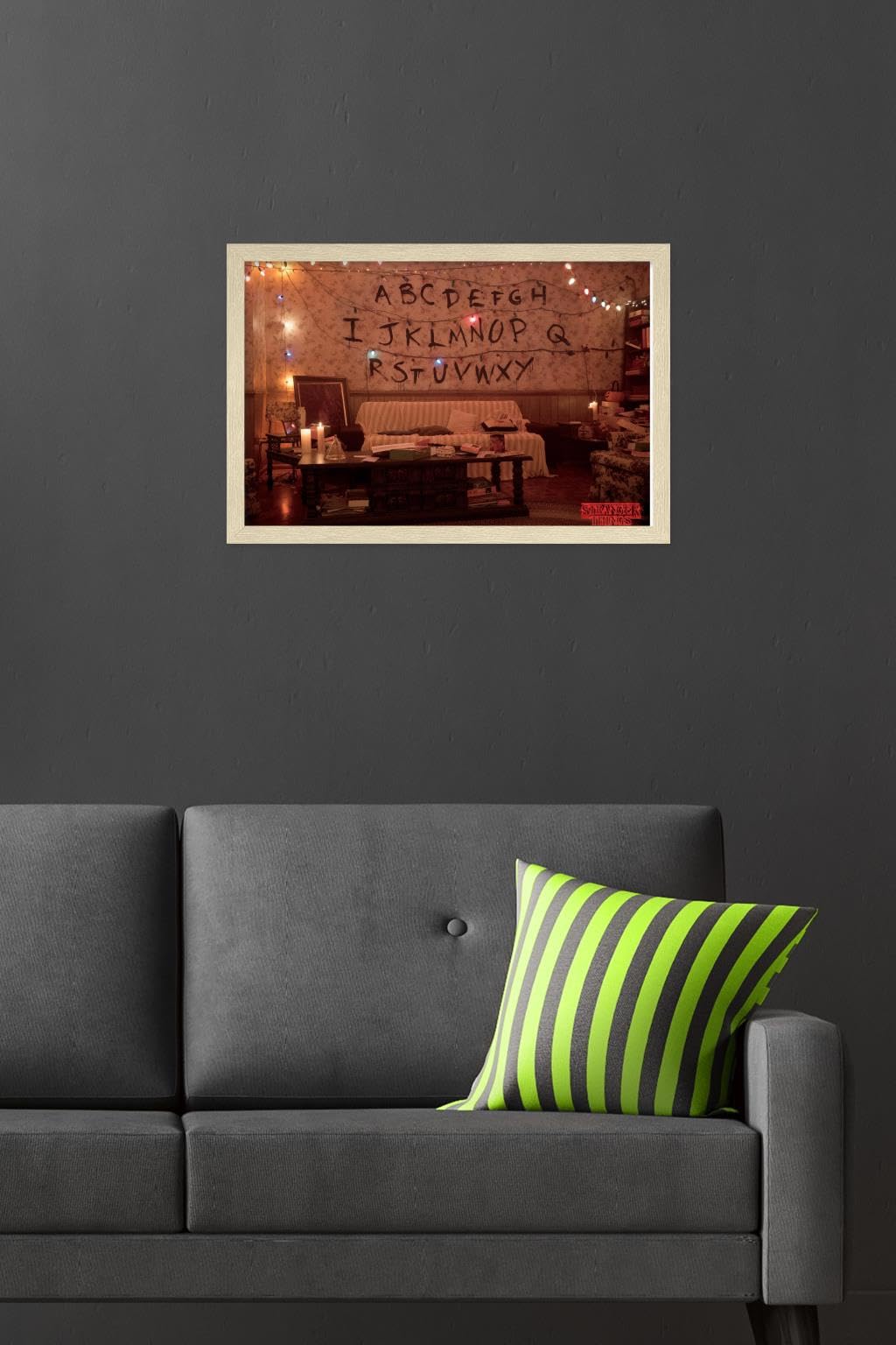 Netflix Stranger Things - Alphabet Wall Poster, 22.4L" x 14.7W", Blonde Framed Version