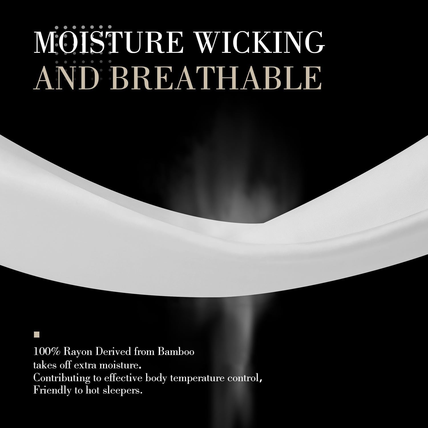 WishSmile Cooling Pillowcases Set of 2 - Breathable Silky Soft Rayon from Bamboo | Moisture-Wicking, White, 20x30 IN