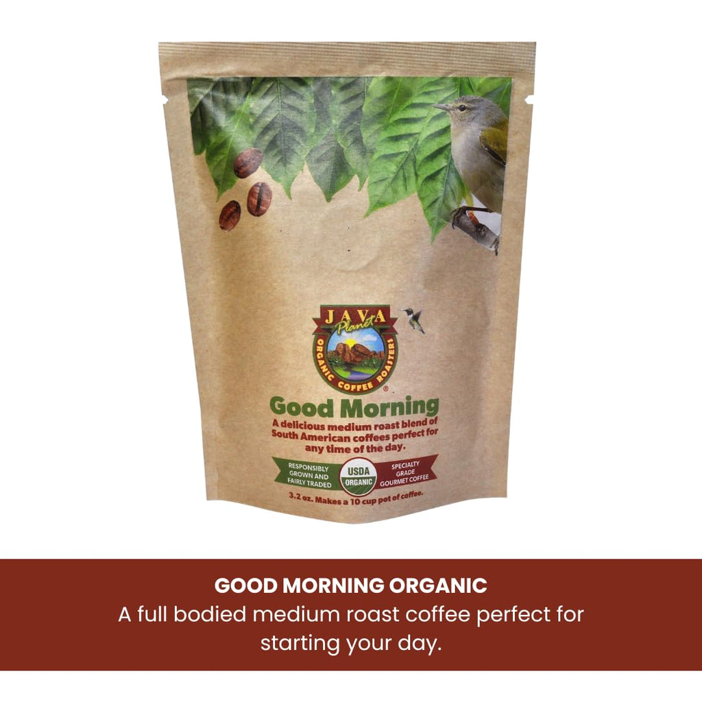Java Planet, Coffee Gift Sampler Set, for Coffee Lovers: Low Acid Organic Beans: Whole Bean, Mold-Free & Stomach Friendly - Arabica Gourmet, 1.32 LBs (19.2 oz) packaged in 6 Bags Each 3.2 oz