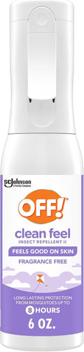 Off! Clean Feel Insect Repellent Spray - Fragrance-Free Picaridin Formula for Lasting Protection | 6 oz