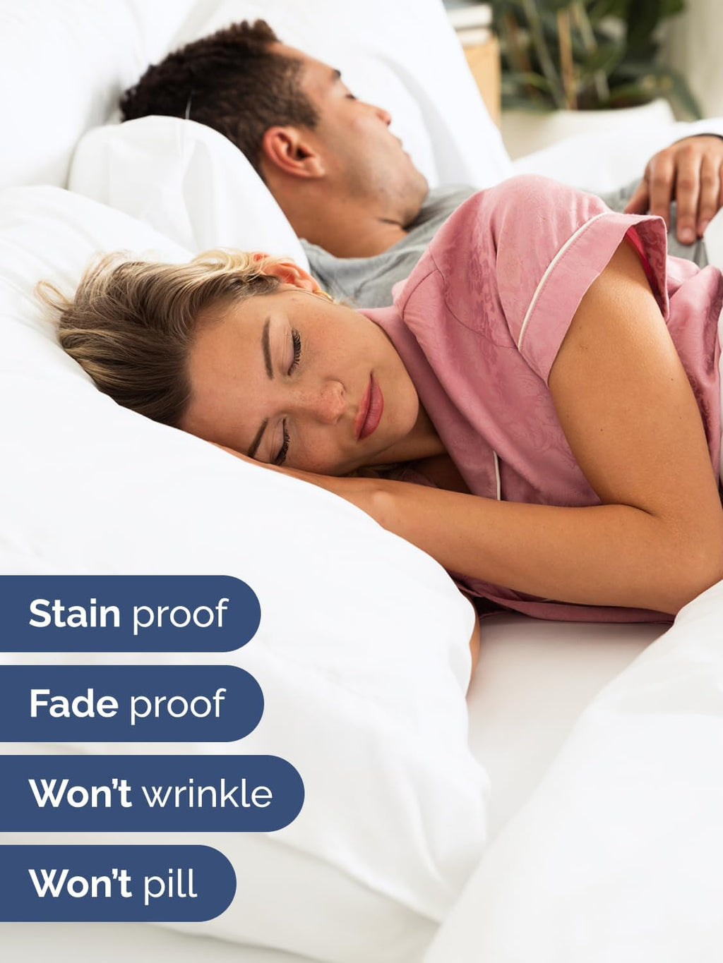 Skiennix Extra Deep Full Sheet Set - 6-Piece Breathable Cooling Bedding - Soft, Wrinkle-Free White