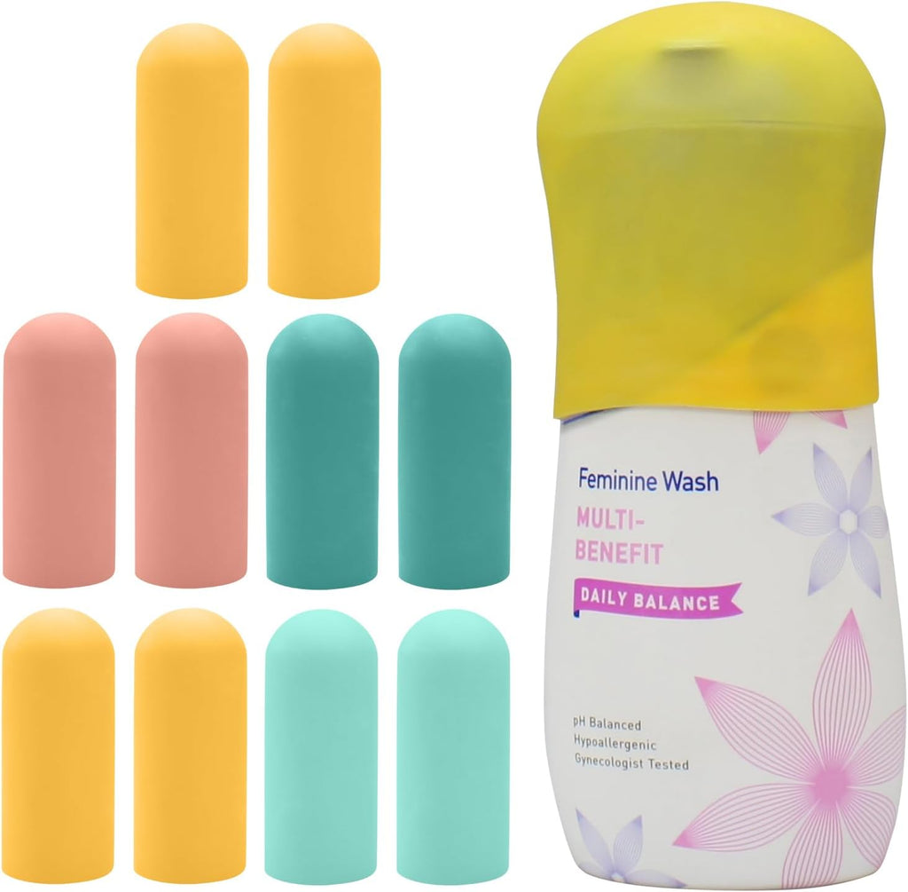 TRANOMOS Silicone Bottle Covers - Travel Essentials for Men & Women | Leak-Proof, Compact Size for Beach & Cruise
