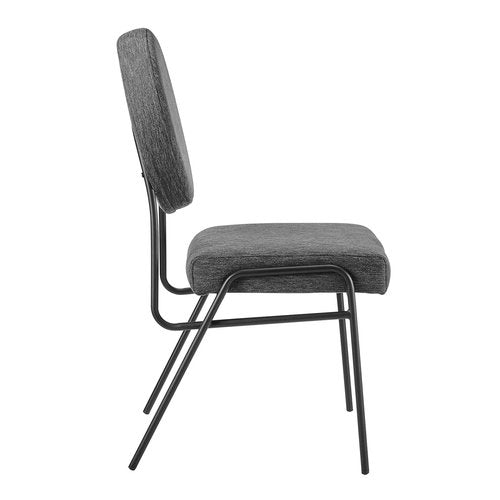 Modway Craft Fabric Upholstered Side Dining Chair in Black Charcoal