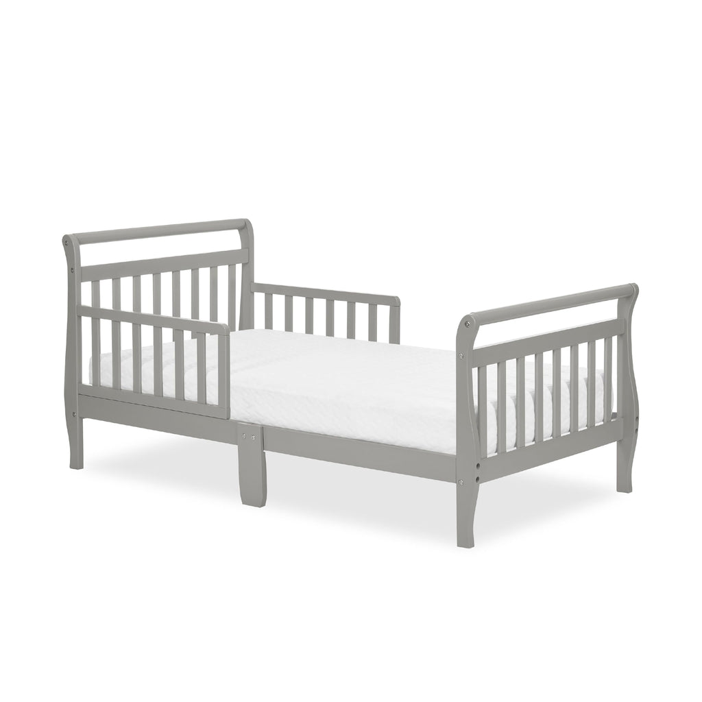 Dream On Me Classic Sleigh Toddler Bed in Cherry – Baby Safety Alliance Certified, Low-to-Floor Design, Non-Toxic Finish, Wooden Safety Rails