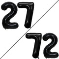 GOER Jumbo Number 27 Balloons - 42 Inch Foil Helium Balloons for 27th Birthday Party (Black)