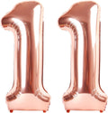 Rose Gold Number 11 Balloon - 40 Inch Birthday Decoration for 11th Birthday Parties